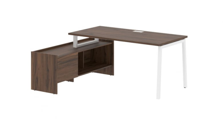 Стол с тумбой ЕДИС ЕЛCТ 17814 Дуб Денвер темный Белый / EDIS ELCT_0