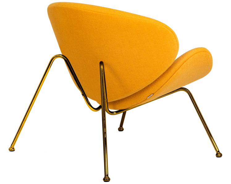 Кресло дизайнерское ДОБРИН ЕМИЛЙ (желтая ткань АФ13, золотое основание) / DOBRIN EMILY AF13,_3