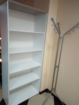 Шкаф 4 широкий открытый Дека 10.19.101 Дуб Сантана светлый/Белый / Deka_5