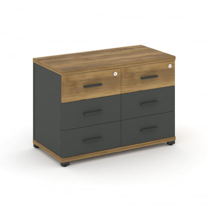 Тумба приставная сервисная с надставкой широкой CОНCЕПТ CН.ТСР-003 Б/В Сандал Янтарный Антрацит / CONCEPT CN.TSR-003 B/W_0