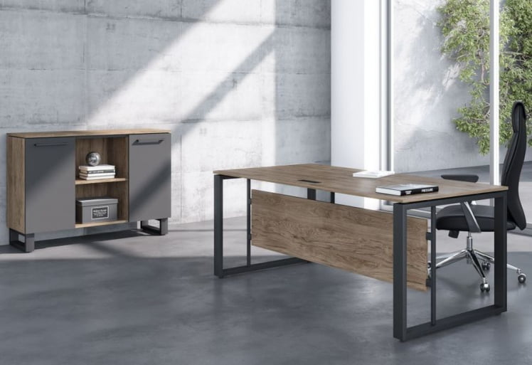 Комплект мебели для кабинета руководителя ЕНИО №1 Кария Пальмира Антрацит / ENIO_0