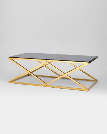 Стол журнальный ИНСИГНИЯ 120кс60 Золото стекло смоке / 120x60 smoke_1