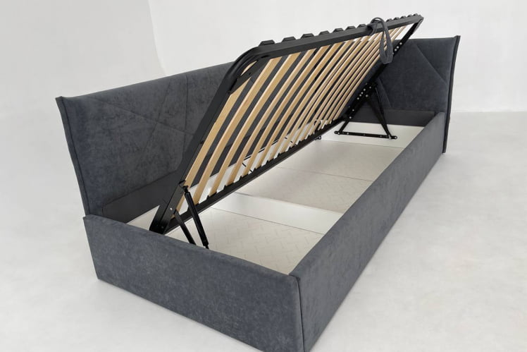 Кровать 0.9 Бест (Тахта) КМ.Т-15 графит (велюр) / КМ.T-15_4