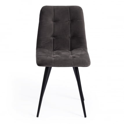 Стул CХИЛЛЙ (мод. 7095-1) / 1 шт. в упаковке ткань/металл, 45кс53х88 см, высота до сиденья 50 см, темно-серый баркхат 14/черный / CHILLY (mod. 45x53х88 barkhat_4