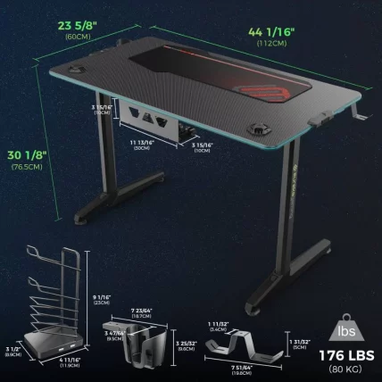 Геймерский стол с РГБ подсветкой Еурека ГИП 44 / RGB Eureka GIP_5
