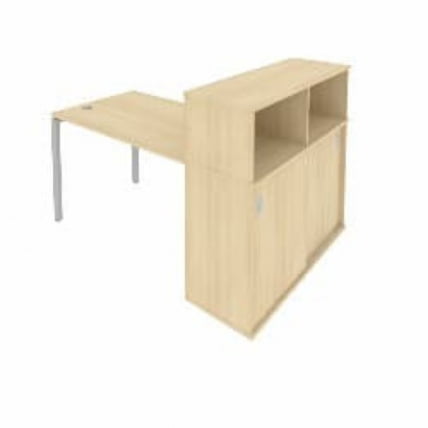 Рабочая станция с опорным шкафом-купе Метал Сйстем Б.РС-СШК-3.2 Акация/Серый / Metal System_0