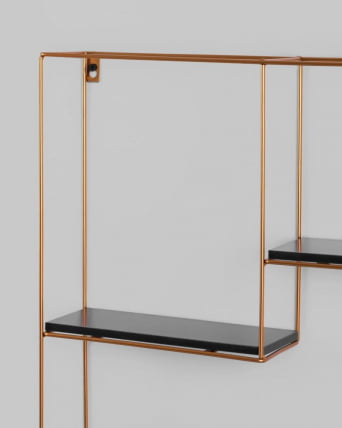 Полка Скуаре золотая Черный мрамор / Square_5