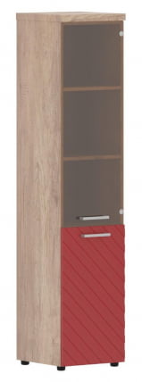 Шкаф колонка комбинированная с топом (правый) Торр ЛУКС ТЛХC 42.2 Р Дуб Каньон Красный / Torr LUX TLHC R_0