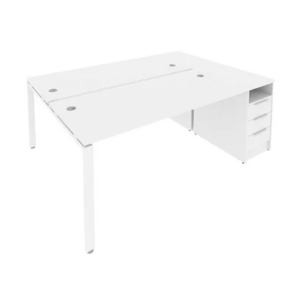 Рабочая станция с опорной тумбой Метал Сйстем Б.РС-СТП-2.4 Белый / Metal System_0