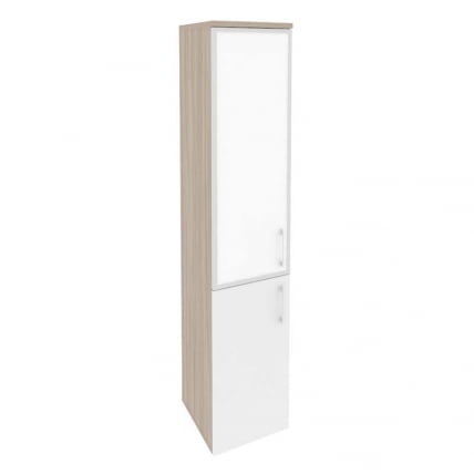 Шкаф высокий узкий левый ОНИКС О.СУ-1.2Р(Л) вхите Дуб Аттик/Белый / ONIX O.SU-1.2R(L) white_0