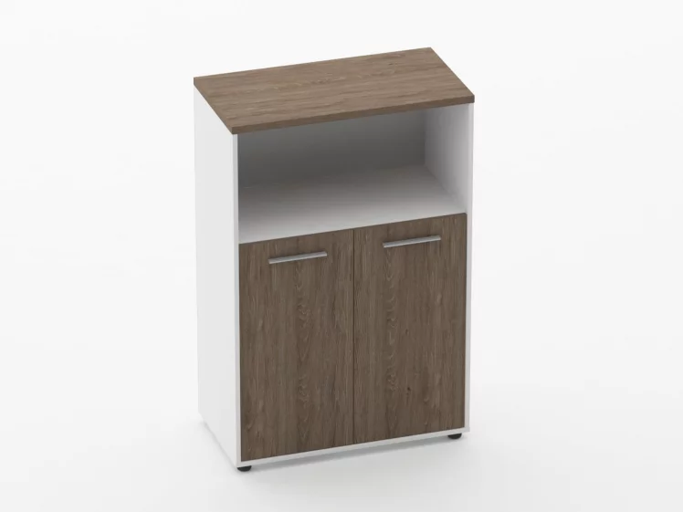 Шкаф 2 широкий закрытый с нишей Дека 10.12.111 Дуб Верцаска/Белый / Deka_0