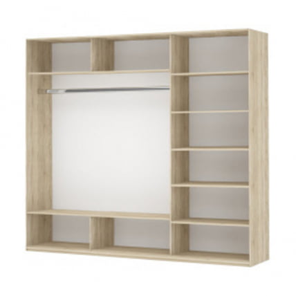 Шкаф-купе трехдверный Прайм 1800 Белое стекло/Белое стекло/Белое стекло Венге_1