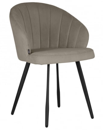 Стул обеденный ДОБРИН НАОМИ (ЭМАЛЬ ЧЕРНЫЙ МУАР велюр Катаниа Кокоа) / DOBRIN NAOMI Catania Cocoa)_0