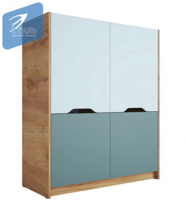 Шкаф РИCХ ШК-004 Мята/Сумеречный голубой/дуб крафт золотой / RICH_0
