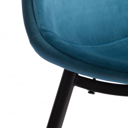 Стул БРЕЕЗЕ (мод. 4724) Велюр/металл , 44 х 53 х 87 см, Дэрк туркуоисе (темно-бирюзовый) ХЛР62 / черный / BREEZE (mod. Dark turquoise HLR62_8