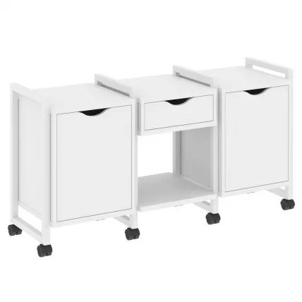 Тумба на колесных опорах наборная. Вариант №7 ЛОФТ ВР.Л-ТН-7.К Металл белый Белый Бриллиант / LOFT VR.L-TN-7.K_0