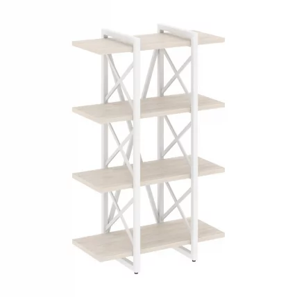 Стеллаж на регулируемых опорах - 4 полки ЛОФТ ВР.Л-МСТ.О-4.4В Металл белый Денвер светлый / LOFT VR.L-MST.O-4.4V_0