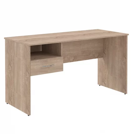Стол письменный (С-1400) с левой подвесной тумбой Дуб Сонома Светлый / (S-1400)_0
