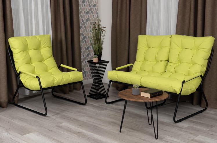 Диван Ерго / Эрго рогожка с водоотталкивающей пропиткой, Лайм / Ergo_12