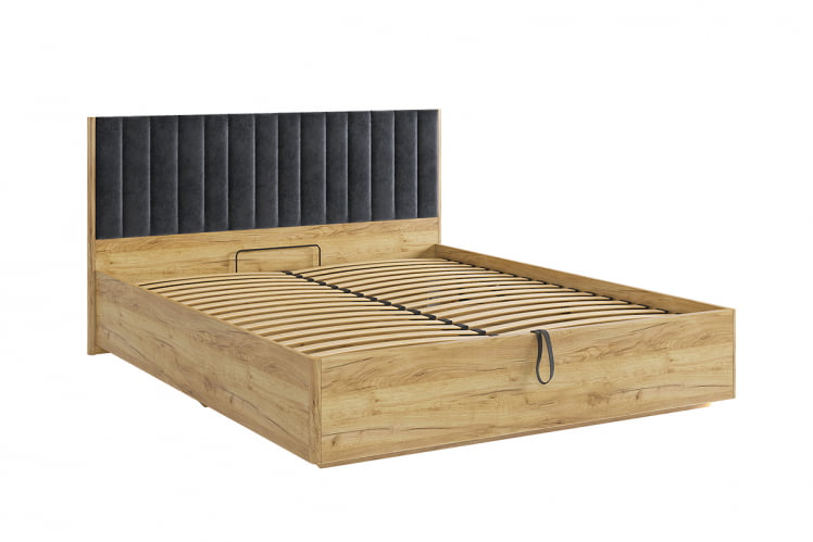 Кровать с подъемным механизмом 160х200 см Адам МСА-06 дуб крафт золотой/грей алькантара (велюр) / MSA-06_1