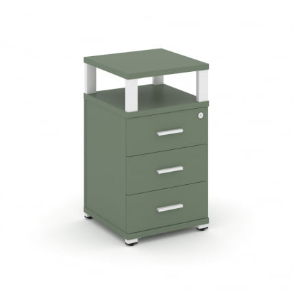 Тумба приставная с 3-мя ящиками и надставкой CОНCЕПТ CН.ТУП-003 Б/В Кобо Белый / CONCEPT CN.TUP-003 B/W_0