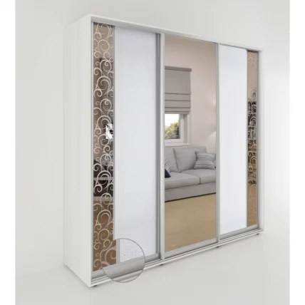 Шкаф-купе 3-х дверный Акцент-Вера КС 1800х600  Выбеленное дерево_0