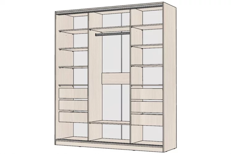 Шкаф-купе 3-х дверный Виктория 2000х584х2300, Бодега светлая 20ДЗДЗДЗ-ЯЯПП-Бс 310-3307_1