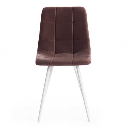 Стул CХИЛЛЙ (мод. 7095-1) / 1 шт. в упаковке ткань/металл, 45кс53х88 см, высота до сиденья 50 см, коричневый баркхат 12/белый / CHILLY (mod. 45x53х88 barkhat_4