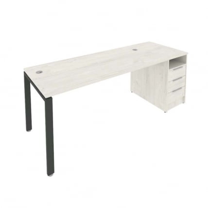 Рабочая станция с опорной тумбой Метал Сйстем Б.РС-СТП -1.4 Наварра/Антрацит / Metal System_0