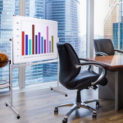 Доска-флипчарт магнитно-маркерная НА СТЕНДЕ БРАУБЕРГ 2-сторонняя (90х120 см) / BRAUBERG_12