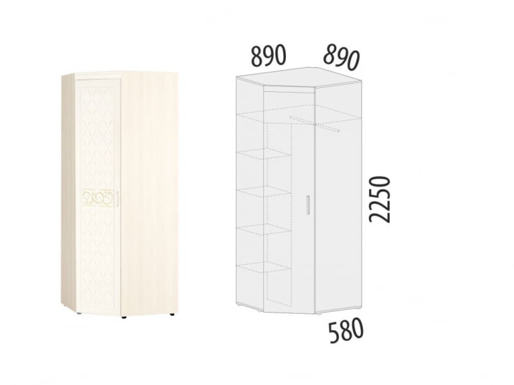 Шкаф угловой (лев/прав) Тиффани 93.08_1