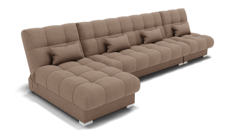 Диван Фиеста-3 угол левый/правый (ЗР) Цвет фасада: Светло коричневый; Тип: Левый/правый; Материал фасада: Металл/Велюр_0