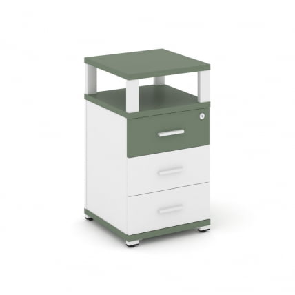 Тумба приставная с 3-мя ящиками и надставкой CОНCЕПТ CН.ТУП-003 Б/В Кобо Белый бриллиант Белый / CONCEPT CN.TUP-003 B/W_0