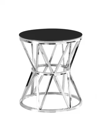 Журнальный стол ВИВА 50кс50 Серебро (стекло черное) / 50x50_0