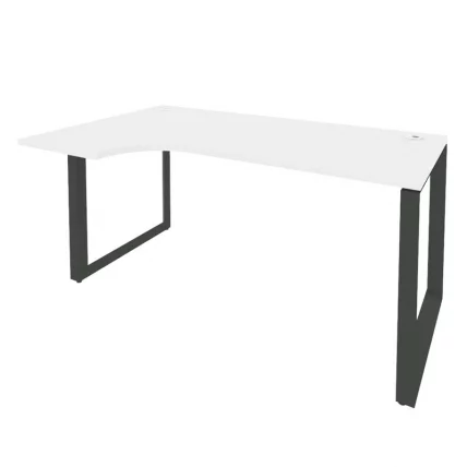 Стол эргономичный левый на О-образном м/к ОНИКС О.МО-СА-1Л Белый Бриллиант/Антрацит / ONIX O.MO-SA-1L_0