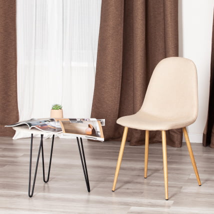 Стул БРЕЕЗЕ (мод. 4724) металл/ткань, 44х48х87см, бежевый/натуральное дерево / BREEZE (mod._8