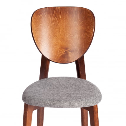 Стул ДИАМАНТЕ мягкое сидение бук, 42кс42кс85см, коричневый, ткань воол димгрей, серый / DIAMANTE 42x42x85см, wool dimgrey,_5