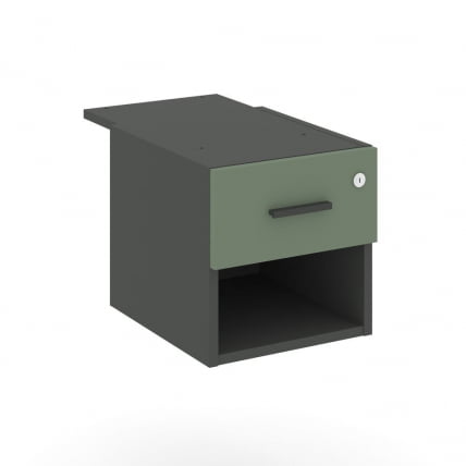 Тумба подвесная с ящиком и нишей CОНCЕПТ CН.ПТ-005 Б/В Кобо Антрацит / CONCEPT CN.PT-005 B/W_0