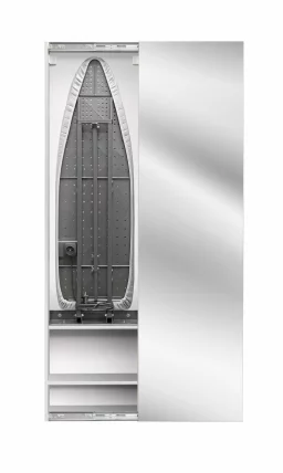 Шкаф со встроенной гладильной доской Ирон Бокс Принт (правый, купе) Беленый дуб / Iron Box Print_1