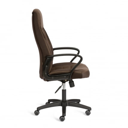 Кресло ИНТЕР (24) кож/зам/флок/ткань, коричневый, 36-36/6/ТВ-24 / INTER 36-36/6/TW-24_1