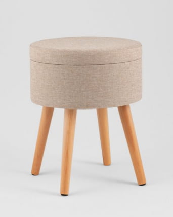 Пуф с ящиком Сторе Воодй рогожка бежевая / Store Woody_5