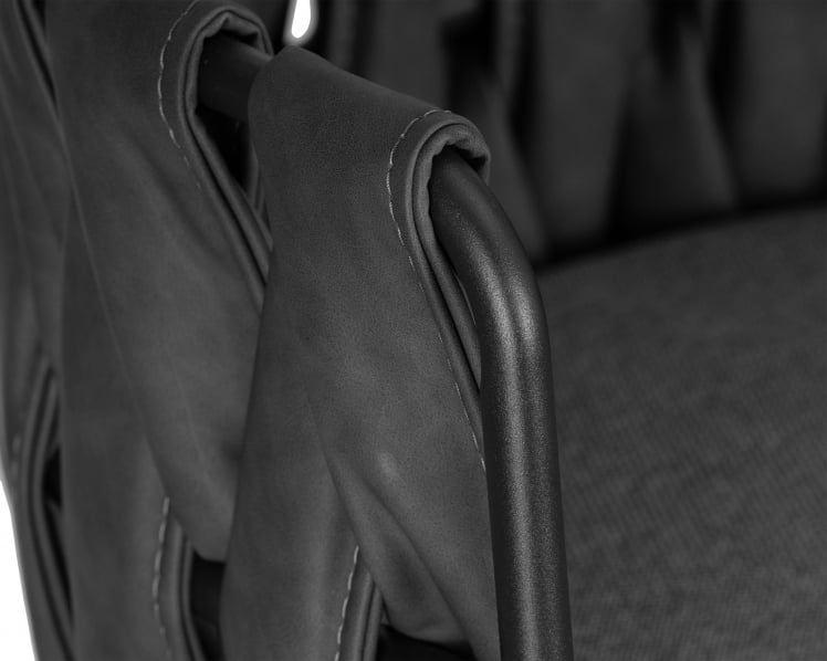 Стул барный ДОБРИН АМЕЛИА (серая ткань (Ф-48), темно-серый винтажный ПУ (МФ-12)) / DOBRIN AMELIA (F-48), PU (MF-12))_7