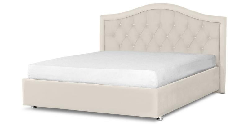 Мягкая интерьерная кровать &куот;Калининград&куот; с подъемным механизмом Материал фасада: Экокожа; Спальное место: 800х2000 мм; Цвет фасада: Белый; Цвет корпуса: Белый / "Калининград"_0