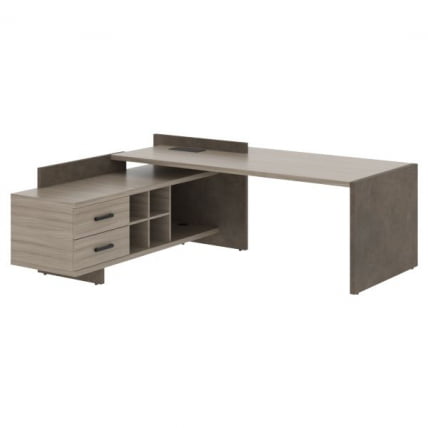 Стол руководителя правый ВООД&СТОНЕ СФ-531202 Дрифтвуд Бетон Чикаго темный / WOOD&STONE_1