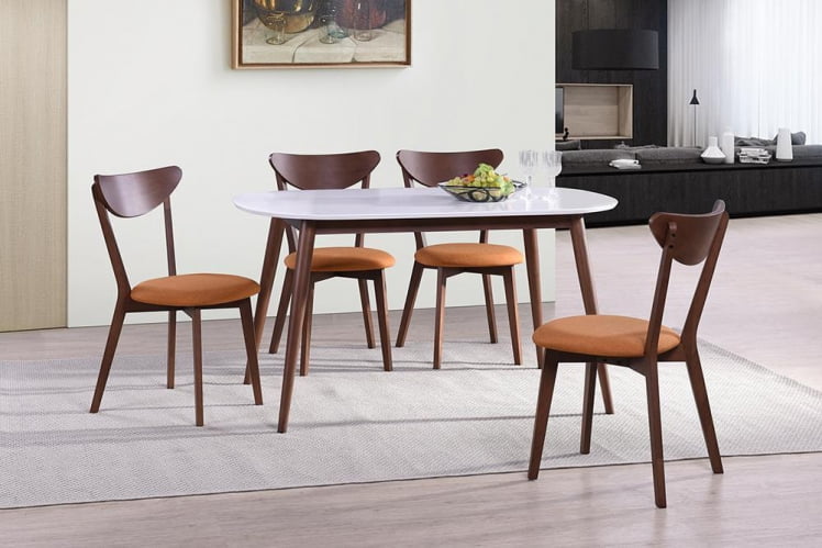 Стол обеденный МАКС (Макс) основание бук, столешница мдф, 140 х 80 х 75см, Белый + Коричневый / MAX_4