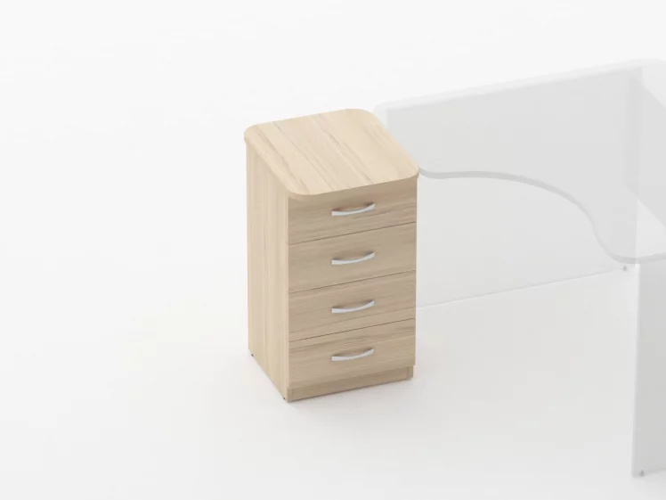 Тумба приставная на 4 ящика Глассй 3.10.11 Дуб молочный / Glassy_1