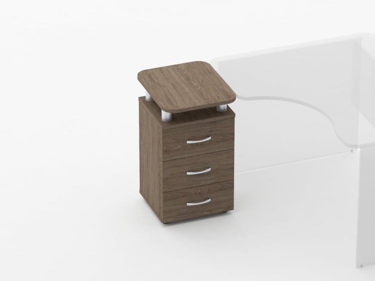 Тумба приставная на 3 ящика с проставками Глассй 3.10.17 Дуб Верцаска / Glassy_0