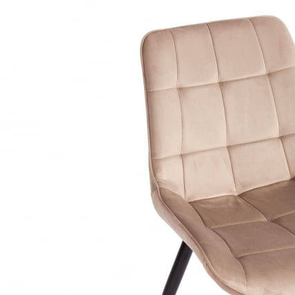 Стул АБРУЗЗО ( мод. 8060 ) металл/вельвет, 52 х 63 х 85 см, бежевый (ХЛР 8)/черный / ABRUZZO mod. (HLR_6