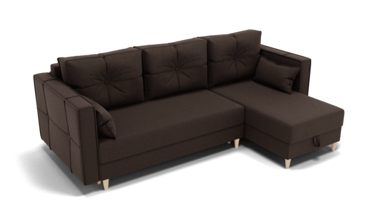 Диван Консул-2 ППУ угол левый/правый (ЗР) Цвет фасада: Коричневый; Тип: Левый/правый; Материал фасада: Металл/Велюр_0