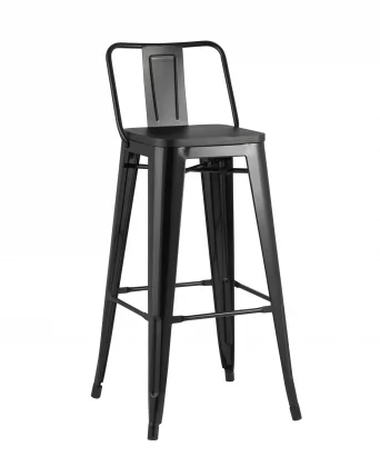 Стул полубарный Толикс Воод со спинкой Черный / Tolix Wood_0